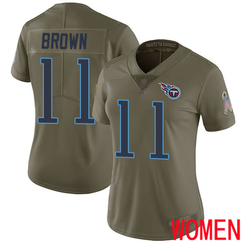 Tennessee Titans Limited Olive Women A.J. Brown Jersey NFL Football #11 2017 Salute to Service->youth nfl jersey->Youth Jersey